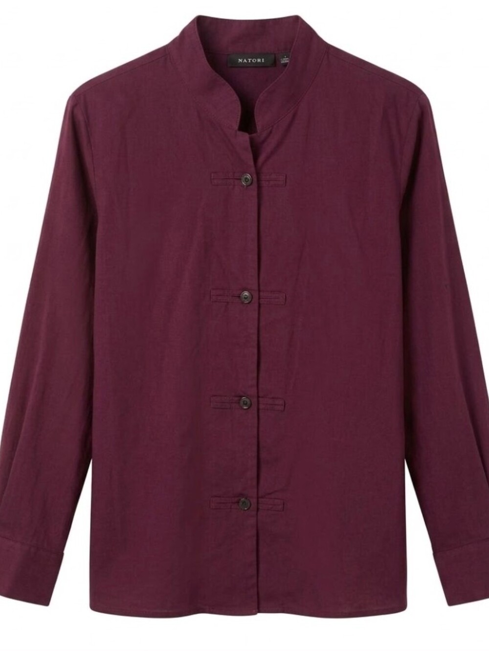 Natori Women's Purple Mandarin Collar Button Down Shirt (Orig $150)